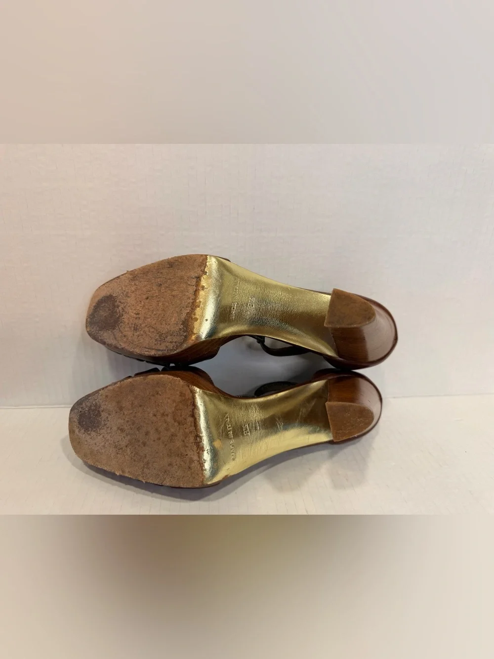 Vintage Juicy Couture Brown Leather Mary Jane Heel Pumps size 8 1/2